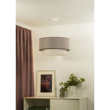 Duolla - Hanglamp aan een koord BOHO ECO RECYCLING 1xE27/15W/230V diameter 45 cm bruin/crème