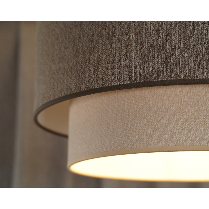 Duolla - Hanglamp aan een koord BOHO ECO RECYCLING 1xE27/15W/230V diameter 45 cm bruin/crème