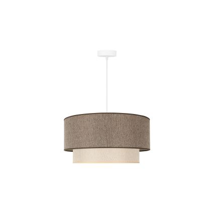 Duolla - Hanglamp aan een koord BOHO ECO RECYCLING 1xE27/15W/230V diameter 45 cm bruin/crème