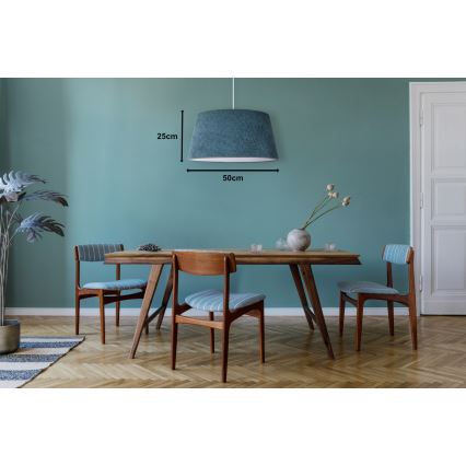 Duolla - Hanglamp aan een koord BOUCLE 1xE27/15W/230V diameter 50 cm turquoise