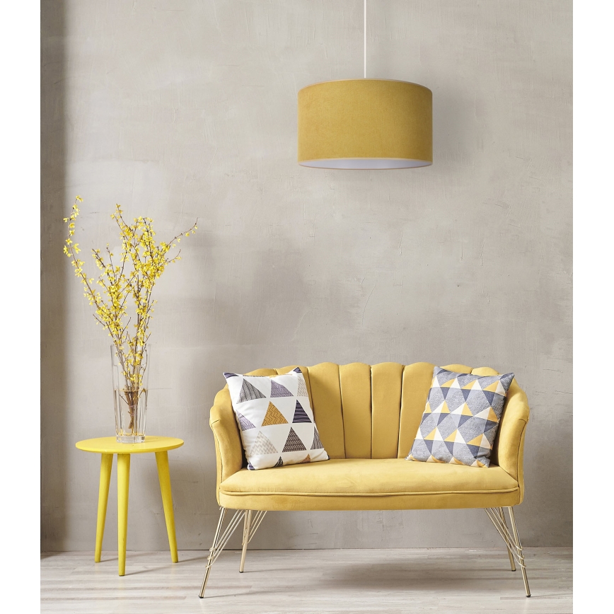 Duolla - Hanglamp aan een koord BRISTOL 1xE27/15W/230V diameter 45 cm geel/wit