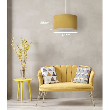 Duolla - Hanglamp aan een koord BRISTOL 1xE27/15W/230V diameter 45 cm geel/wit