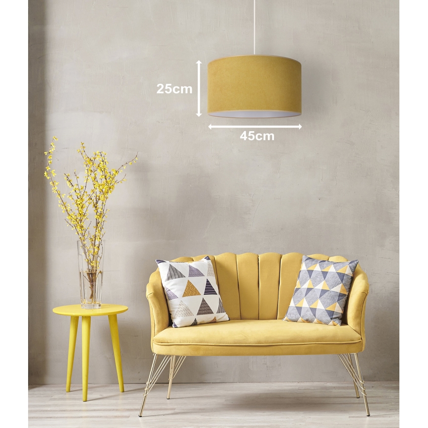 Duolla - Hanglamp aan een koord BRISTOL 1xE27/15W/230V diameter 45 cm geel/wit