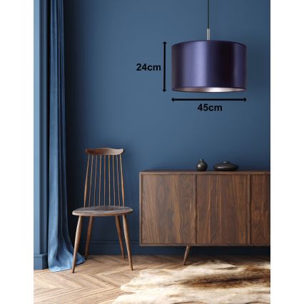 Duolla - Hanglamp aan een koord CANNES 1xE27/15W/230V diameter 45 cm blauw/zilver