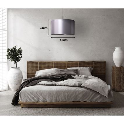 Duolla - Hanglamp aan een koord CANNES 1xE27/15W/230V diameter 45 cm zilver