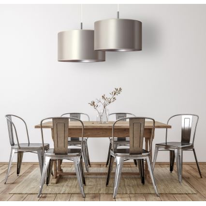 Duolla - Hanglamp aan een koord CANNES 1xE27/15W/230V diameter 50 cm zilver