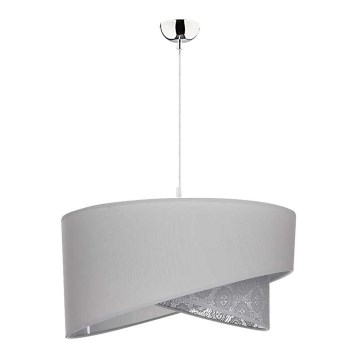 Duolla - Hanglamp aan een koord CELLO 1xE27/40W/230V diameter 45 cm grijs/kant