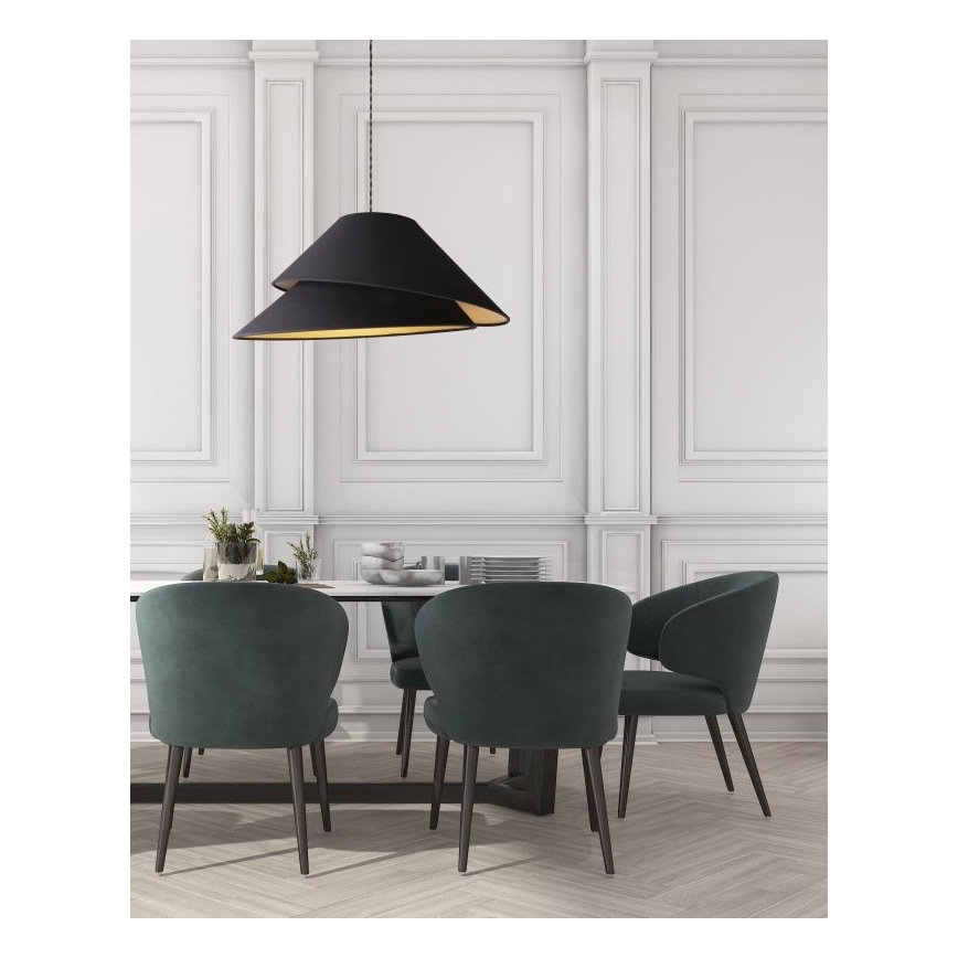 Duolla - Hanglamp aan een koord COCO 1xE27/40W/230V diameter 50 cm zwart