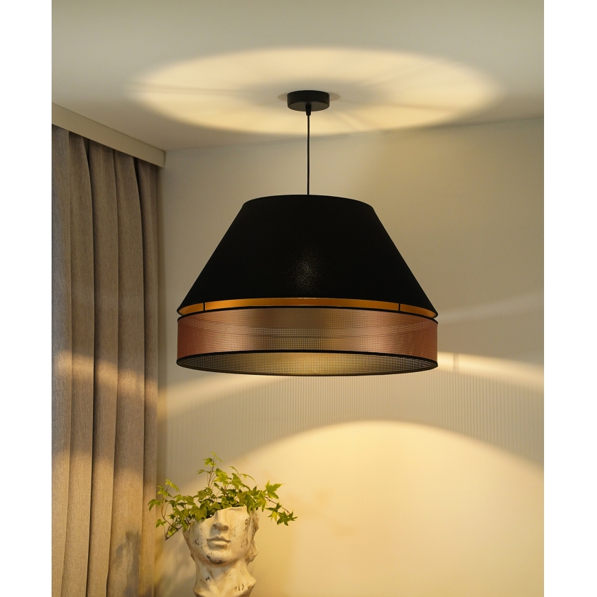 Duolla - Hanglamp aan een koord COPPER SHINY 1xE27/15W/230V diameter 60 cm zwart/koper