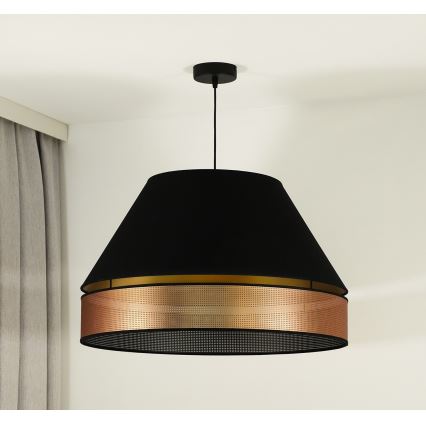 Duolla - Hanglamp aan een koord COPPER SHINY 1xE27/15W/230V diameter 60 cm zwart/koper