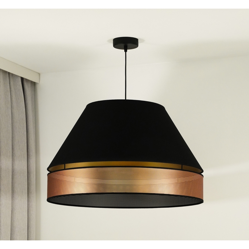 Duolla - Hanglamp aan een koord COPPER SHINY 1xE27/15W/230V diameter 60 cm zwart/koper