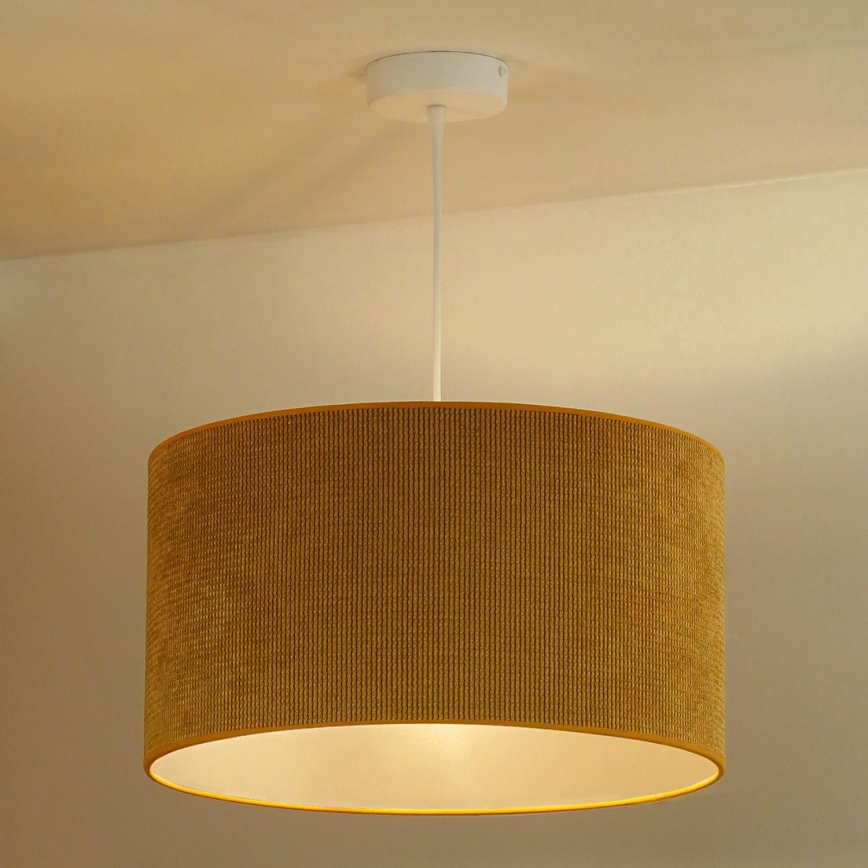 Duolla - Hanglamp aan een koord CORDUROY 1xE27/15W/230V diameter 40 cm geel