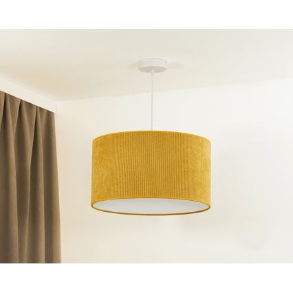 Duolla - Hanglamp aan een koord CORDUROY 1xE27/15W/230V diameter 40 cm geel