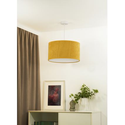 Duolla - Hanglamp aan een koord CORDUROY 1xE27/15W/230V diameter 40 cm geel