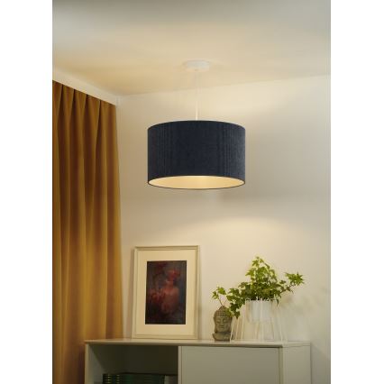 Duolla - Hanglamp aan een koord CORDUROY 1xE27/15W/230V donker diameter 40 cm blauw
