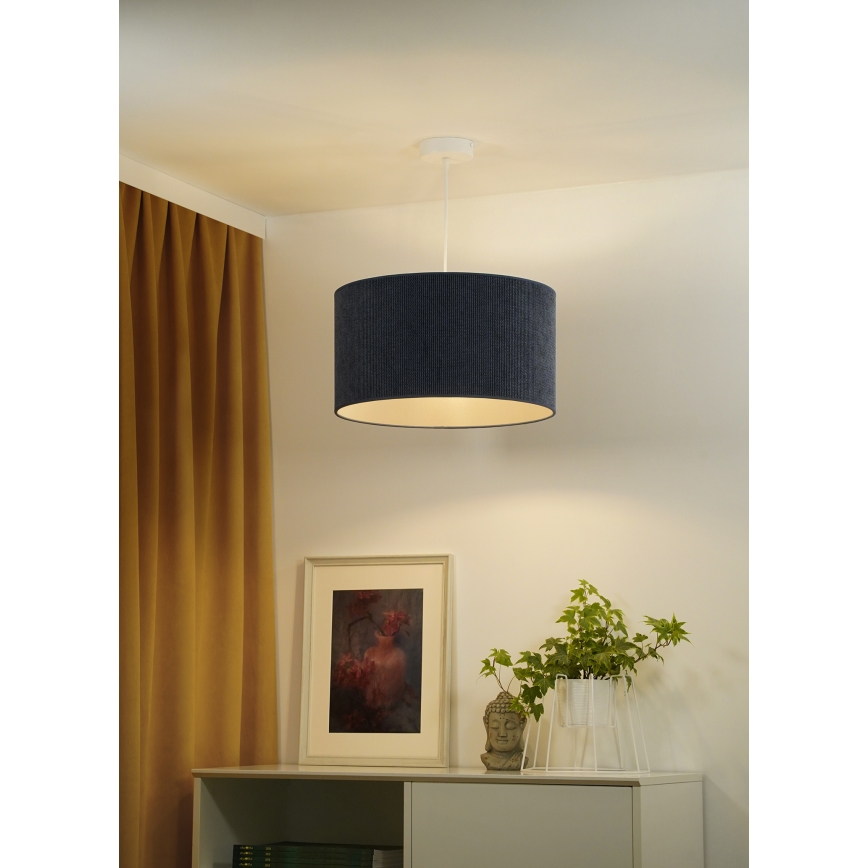 Duolla - Hanglamp aan een koord CORDUROY 1xE27/15W/230V donker diameter 40 cm blauw