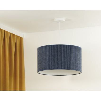 Duolla - Hanglamp aan een koord CORDUROY 1xE27/15W/230V donker diameter 40 cm blauw
