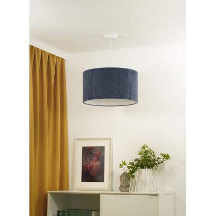 Duolla - Hanglamp aan een koord CORDUROY 1xE27/15W/230V donker diameter 40 cm blauw