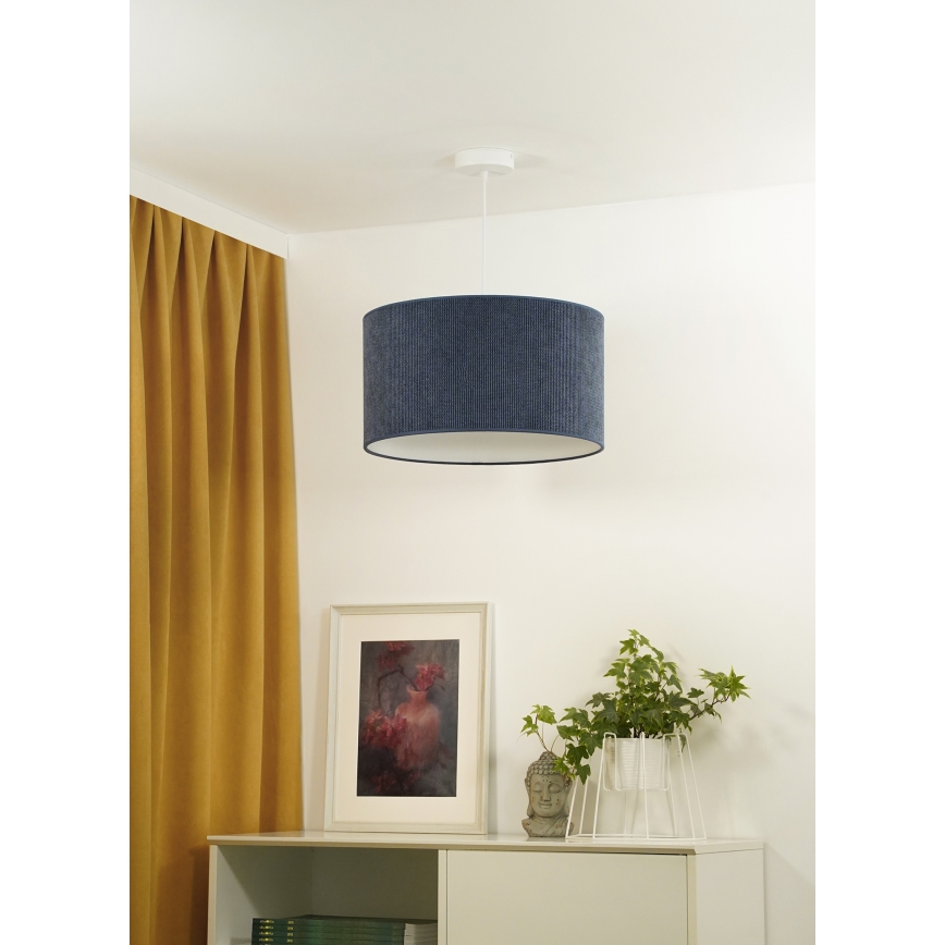 Duolla - Hanglamp aan een koord CORDUROY 1xE27/15W/230V donker diameter 40 cm blauw