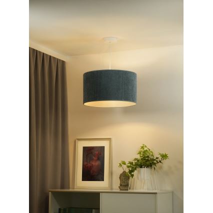 Duolla - Hanglamp aan een koord CORDUROY 1xE27/15W/230V lamp diameter 40 cm blauw