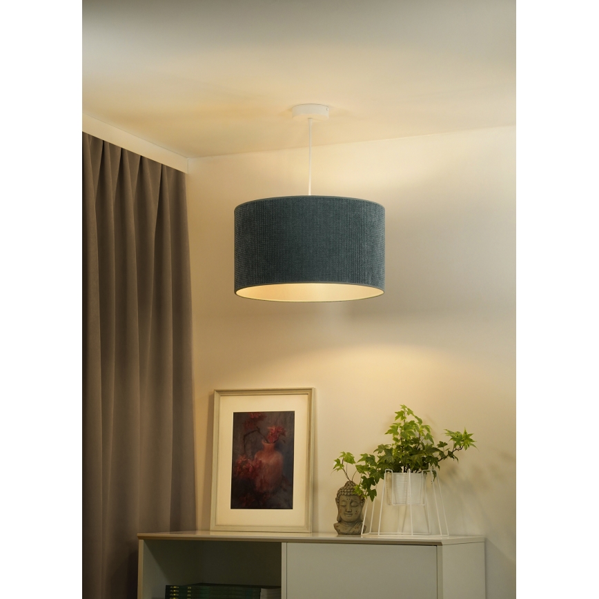 Duolla - Hanglamp aan een koord CORDUROY 1xE27/15W/230V lamp diameter 40 cm blauw