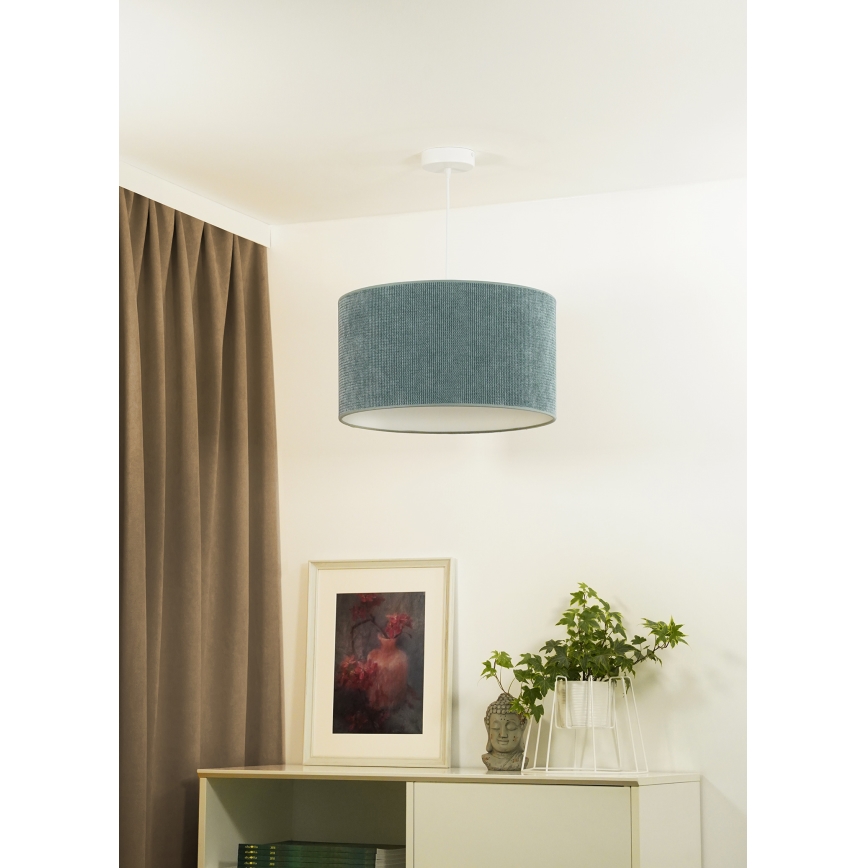 Duolla - Hanglamp aan een koord CORDUROY 1xE27/15W/230V lamp diameter 40 cm blauw