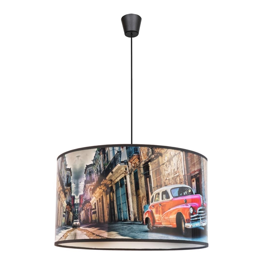 Duolla - Hanglamp aan een koord CUBA ROOD 1xE27/15W/230V diameter 35 cm