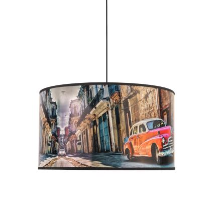 Duolla - Hanglamp aan een koord CUBA ROOD 1xE27/15W/230V diameter 35 cm