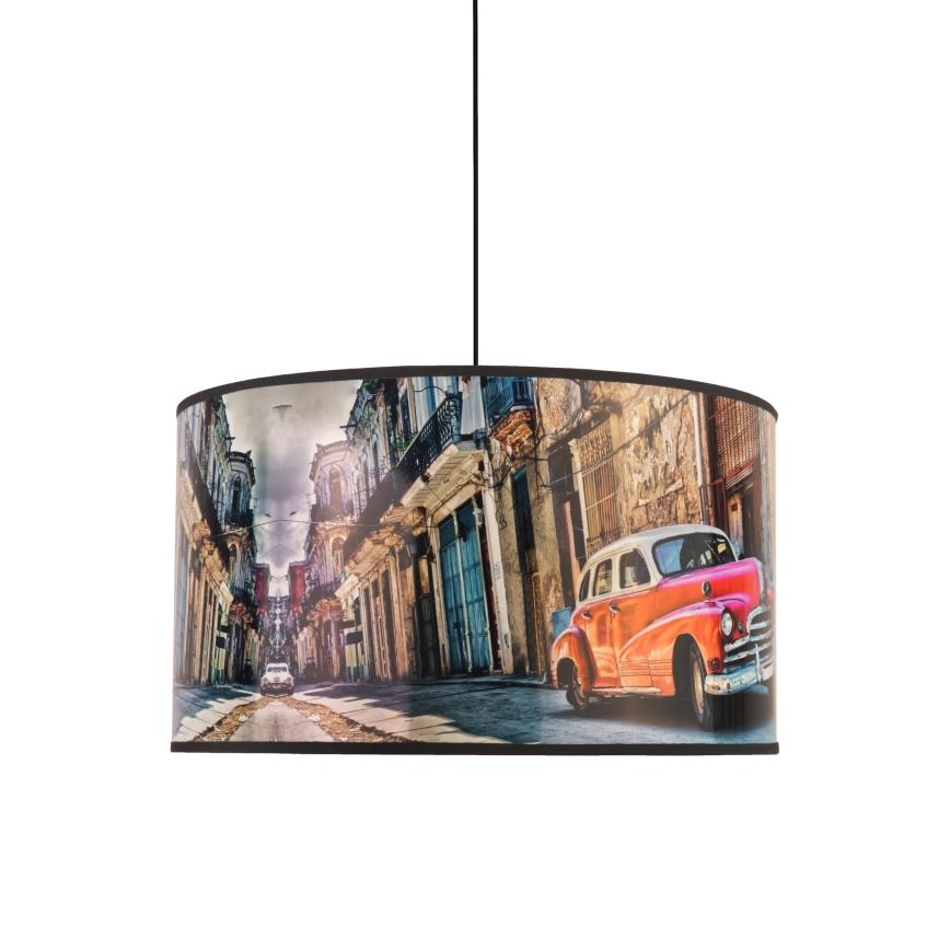 Duolla - Hanglamp aan een koord CUBA ROOD 1xE27/15W/230V diameter 35 cm