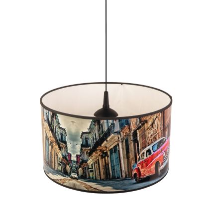 Duolla - Hanglamp aan een koord CUBA ROOD 1xE27/15W/230V diameter 35 cm