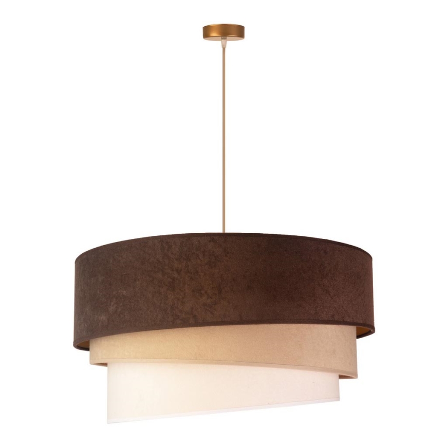 Duolla - Hanglamp aan een koord DEVON 1xE27/40W/230V diameter 45 cm bruin/beige