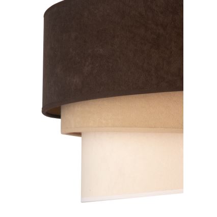 Duolla - Hanglamp aan een koord DEVON 1xE27/40W/230V diameter 45 cm bruin/beige