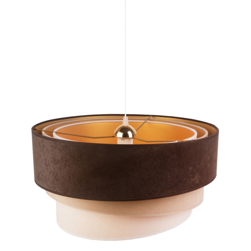 Duolla - Hanglamp aan een koord DEVON 1xE27/40W/230V diameter 45 cm bruin/beige