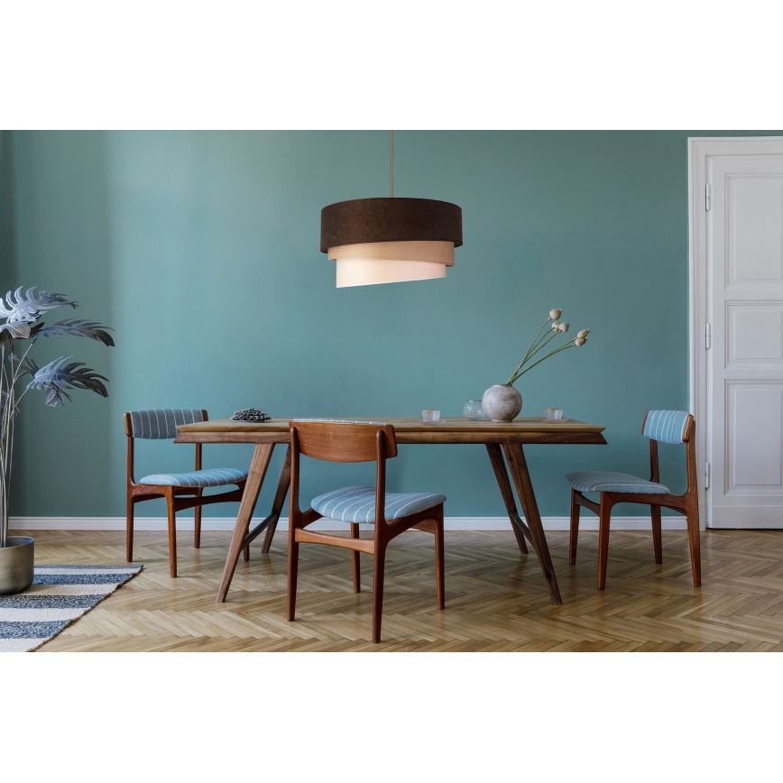 Duolla - Hanglamp aan een koord DEVON 1xE27/40W/230V diameter 45 cm bruin/beige