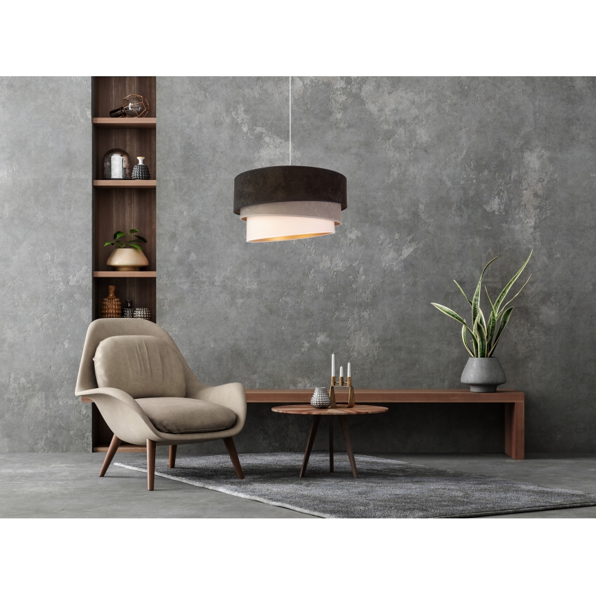 Duolla - Hanglamp aan een koord DEVON 1xE27/40W/230V diameter 45 cm zwart/grijs/beige