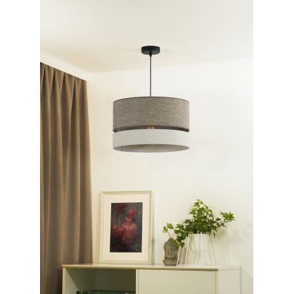 Duolla - Hanglamp aan een koord DOUBLE 1xE27/15W/230V diameter 40 cm bruin/grijs