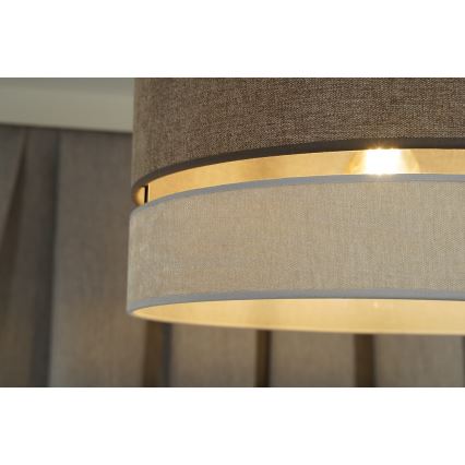 Duolla - Hanglamp aan een koord DOUBLE 1xE27/15W/230V diameter 40 cm bruin/grijs