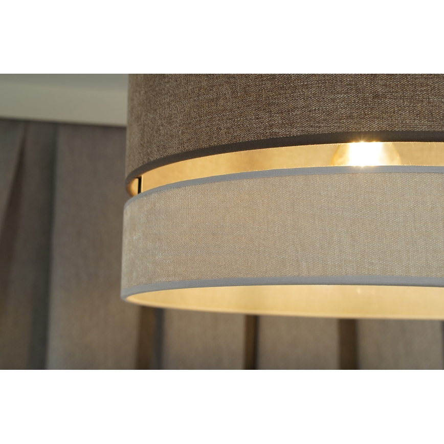 Duolla - Hanglamp aan een koord DOUBLE 1xE27/15W/230V diameter 40 cm bruin/grijs