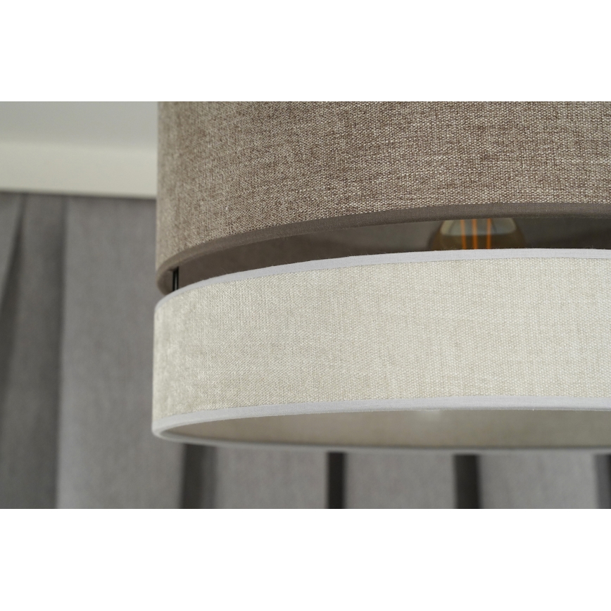 Duolla - Hanglamp aan een koord DOUBLE 1xE27/15W/230V diameter 40 cm bruin/grijs