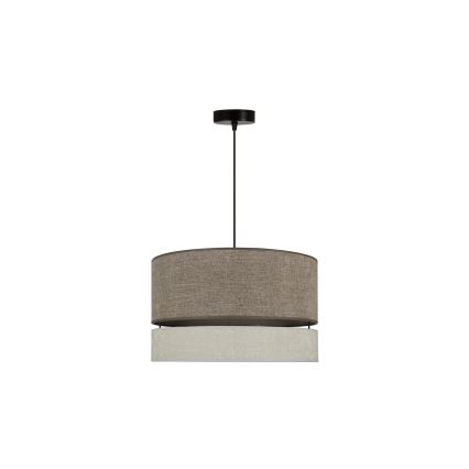 Duolla - Hanglamp aan een koord DOUBLE 1xE27/15W/230V diameter 40 cm bruin/grijs