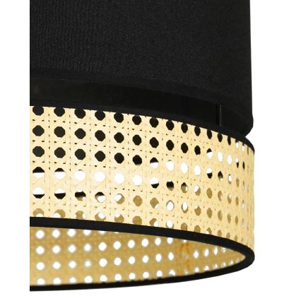 Duolla - Hanglamp aan een koord DOUBLE RATTAN 1xE27/15W/230V diameter 40 cm zwart/beige