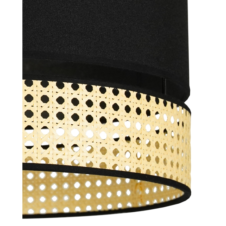 Duolla - Hanglamp aan een koord DOUBLE RATTAN 1xE27/15W/230V diameter 40 cm zwart/beige