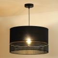 Duolla - Hanglamp aan een koord DOUBLE RATTAN 1xE27/15W/230V diameter 40 cm zwart