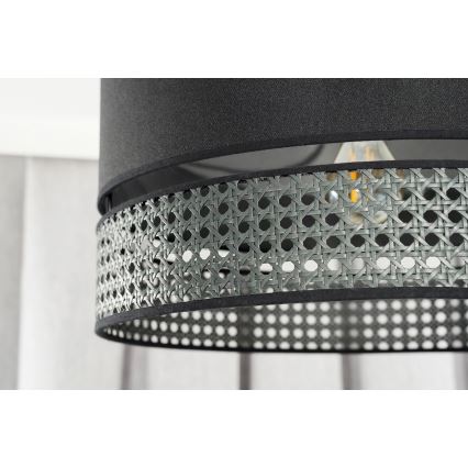 Duolla - Hanglamp aan een koord DOUBLE RATTAN 1xE27/15W/230V diameter 40 cm zwart