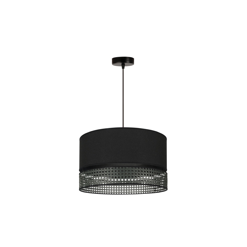 Duolla - Hanglamp aan een koord DOUBLE RATTAN 1xE27/15W/230V diameter 40 cm zwart