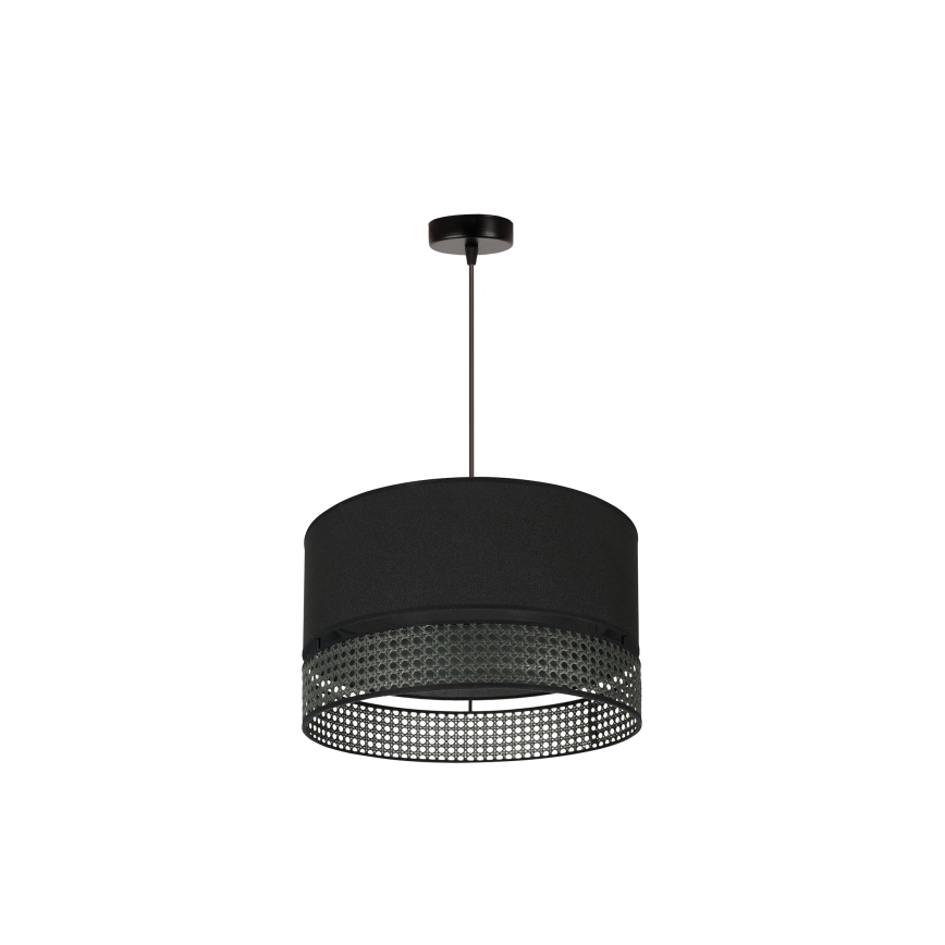 Duolla - Hanglamp aan een koord DOUBLE RATTAN 1xE27/15W/230V diameter 40 cm zwart