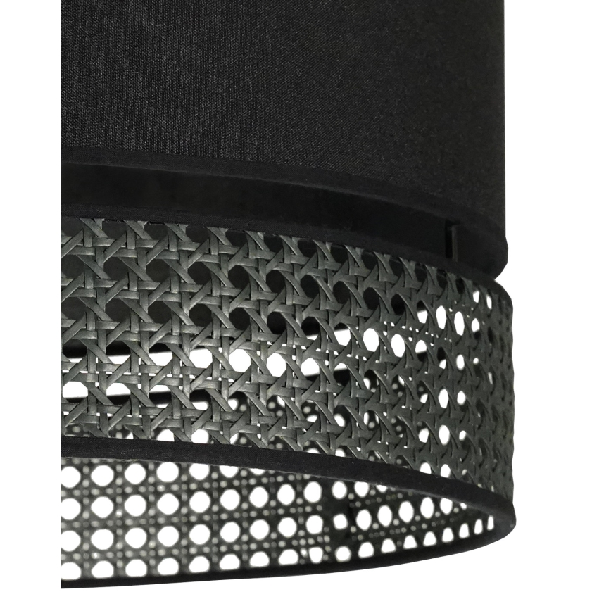 Duolla - Hanglamp aan een koord DOUBLE RATTAN 1xE27/15W/230V diameter 40 cm zwart
