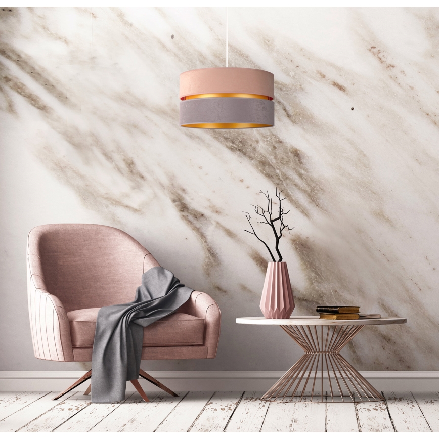 Duolla - Hanglamp aan een koord DUO 1xE27/15W/230V diameter 40 cm beige en grijs