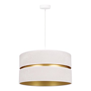 Duolla - Hanglamp aan een koord DUO 1xE27/15W/230V diameter 40 cm crème/goud