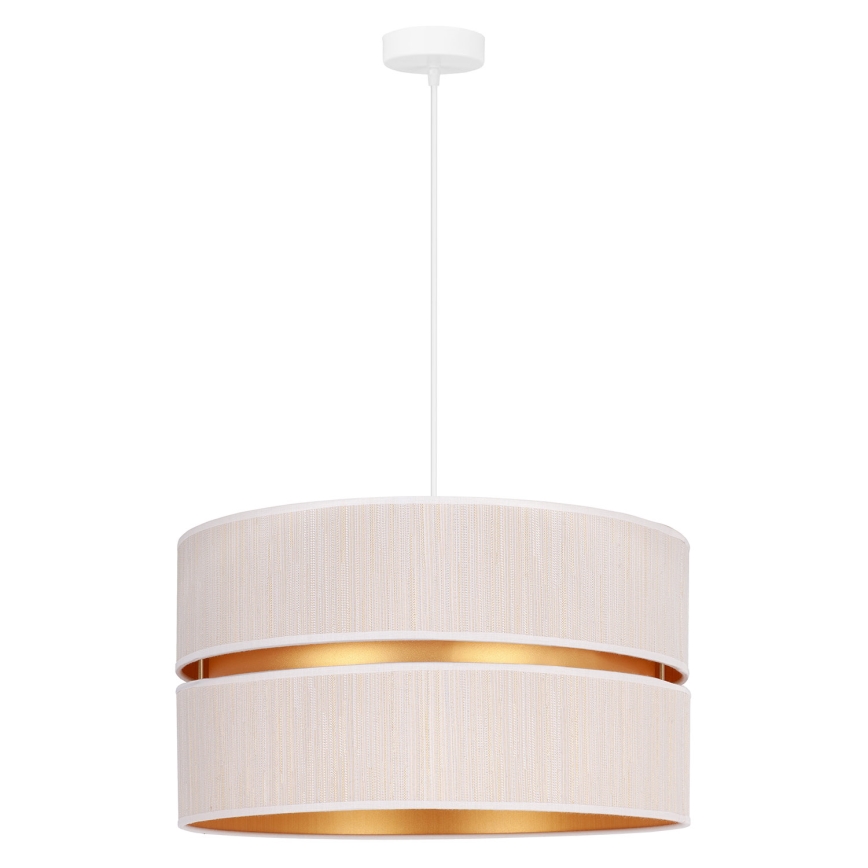 Duolla - Hanglamp aan een koord DUO 1xE27/15W/230V diameter 40 cm crème/goud